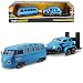 Produktbild alles-meine.de GmbH Volkwagen T1 Samba Blau Bully Bus 1950-1967 mit Anhänger und Volkwagen Käfer 1/24 Modell Auto mit individiuellem Wunschkennzeichen
