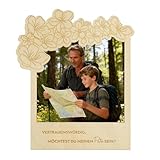 Sampoes Magnetischer Holz Bilderrahmen, Pate fragen - Möchtest du meinen Pate werden, Magnetischer Fotorahmen mit Geschenkbox、Halterung und Metallclip, Perfektes Foto Geschenk für Patentante