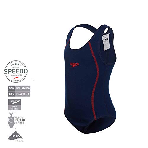 Speedo Acqua Basic Maillot, Meninas, Azul (Deep), 16