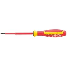 Stahlwille 46603030 VDE Electricians Screwdriver DRALL+, VDE Insulated Up to 1000 Volts, Made of Chrome Alloy Steel w/Blade Gunmetal Finish, Size 0.5mm x 3.0mm, Blade Length 100mm