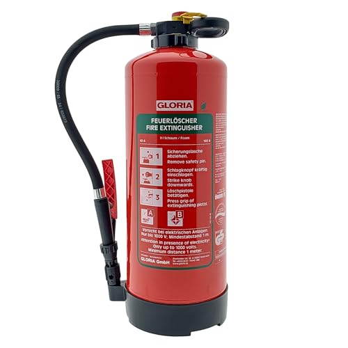 Gloria - 9l Schaumfeuerlöscher SKA+ 9 PRO – Fluorfrei – Für die Brandklassen A, B – Mit praktischer Wandhalterung – inkl. aktueller Prüfplakette