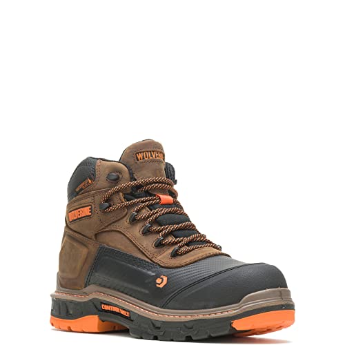 Wolverine Men's Overpass Waterproof Composite Toe Mid Work Boot, Summer Brown, 10.5