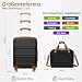 KONO 55cm Handgepäck-Koffer Trolley Set 2 Teilig Gepäcksets, Kleiner Koffer mit Rollen Handgepäck Set mit Ryanair Reisetasche 40x30x20cm, Schwarz/Braun