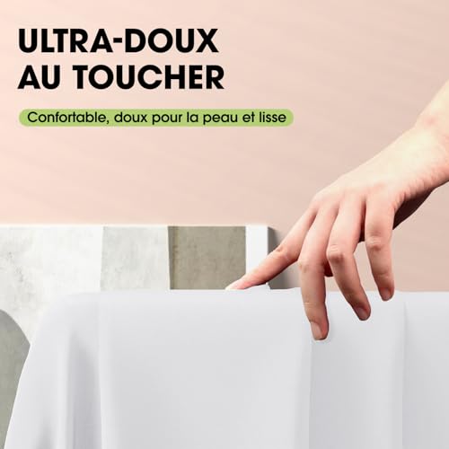 Pureegg Nappe Blanche Polyester 140x240cm Lot de 2 Lavable – vue 2