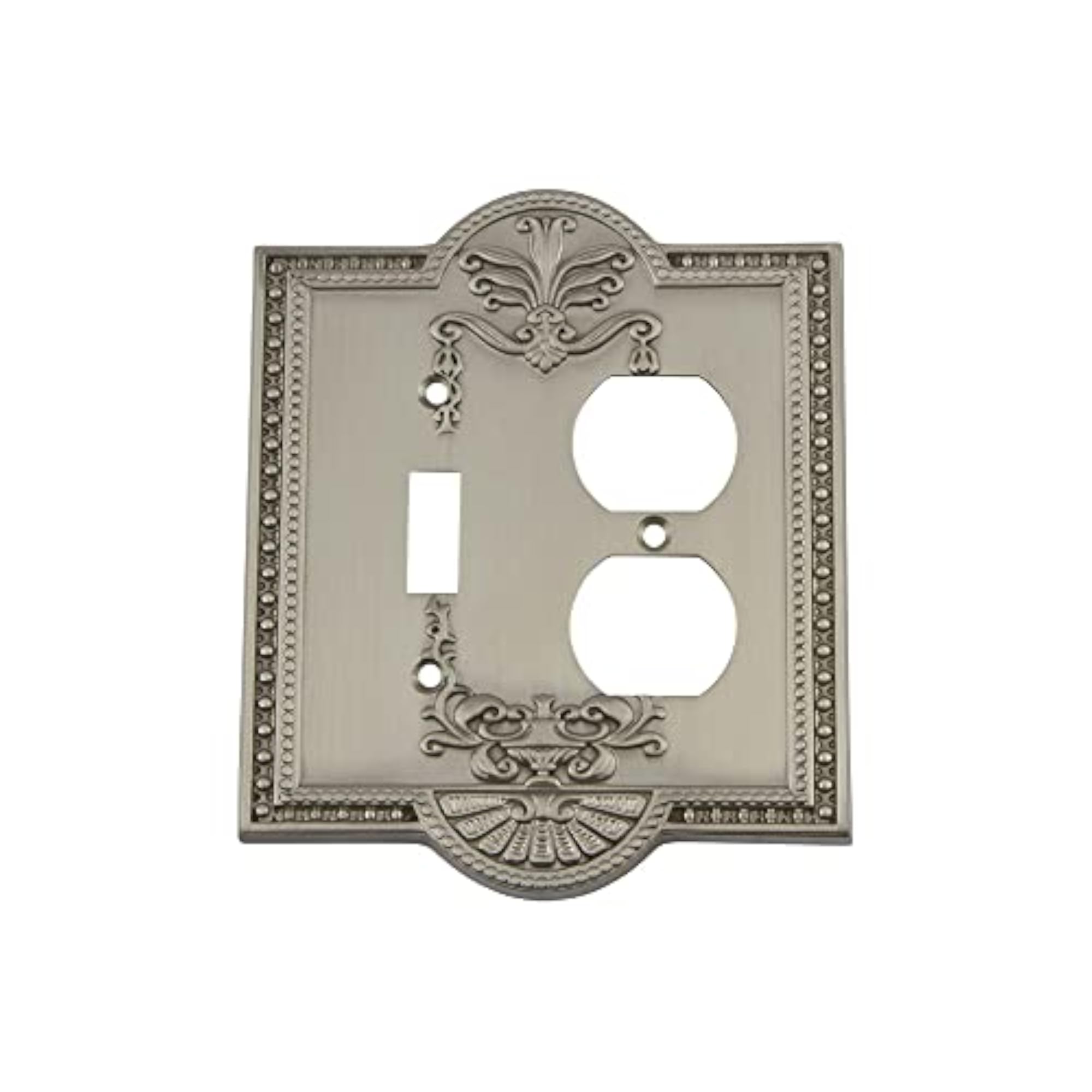 Satin Nickel Switch Plate with Toggle and Outlet