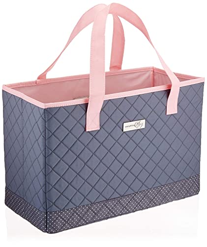 Everything Mary Deluxe Quilted Pink & Grey Sewing Machine Carrying Case - Sewing Machine Cover Case Tote Bag for Brother, Singer, Standard Size Machines - Sewing Bag with Handles for Travel - Thumbnail 2