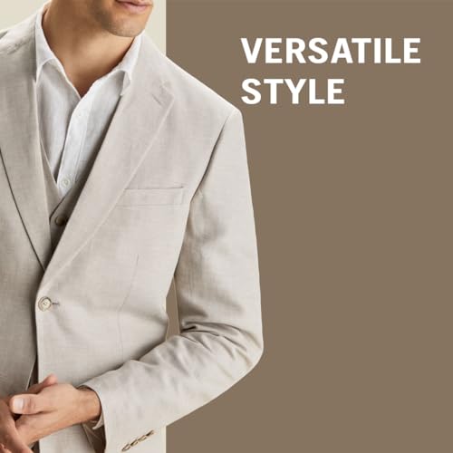 Perry Ellis Men's Linen-Blend Suit Jacket with Chest Pocket, Breathable & Lightweight Single Breasted Blazer, Regular Fit4