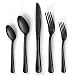 Produktbild Besteck Set Schwarz 30 teilig,Schwarzes Besteck,Edelstahl Essbesteck,Messer und Gabel Set,Tafelbesteck 6 Personen,Spülmaschinenfest,Cutlery Set