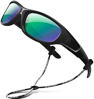 RIVBOS Kids (Age 3-8) Sunglasses Polarized UV Protection Flexible Rubber Glasses Shades with Strap for Boys Girls RBK037
