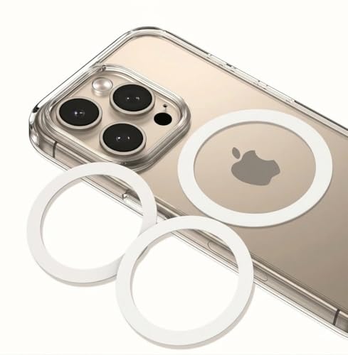 Image of RIGGEAR for MagSafe Ring Sticker, Universal Metal Plate Adapter Ring for Phones /Cases to Work with Magnetic Accessories - White (Pack of 2)