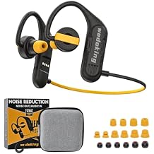 Ear Plugs Bluetooth Headphones for Work, 2in1 Earbuds with 32GB MP3 Noise Isolating Mic, 10+ Hour Playtime, OSHA Compliant for Industrial Work, High-Noise Environments and Underwater, IPX8 Waterproof