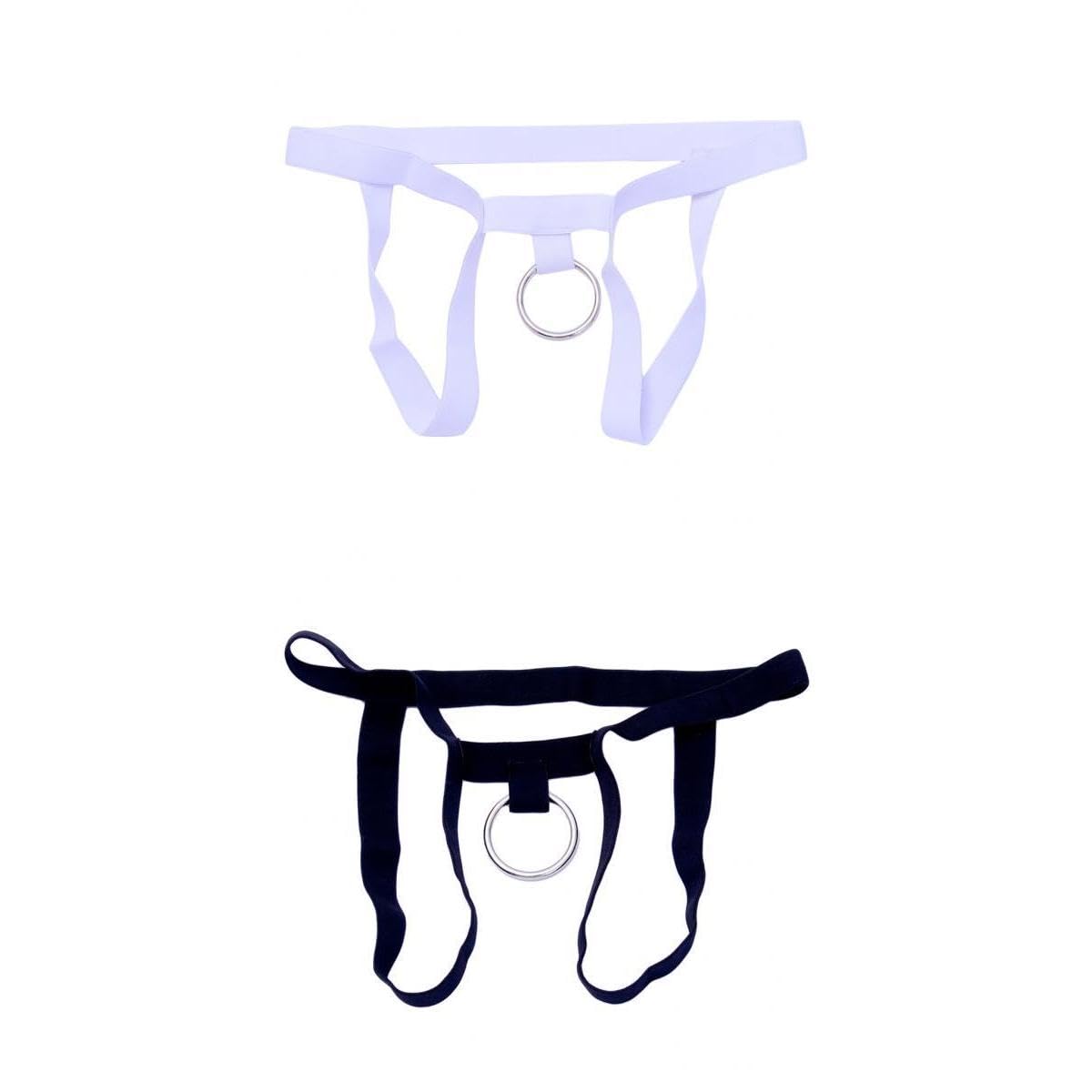 VELURA 2Pcs Mens G-String Underwear Hollow Ring Pouch Jockstrap Thong Briefs|2 Pieces of Mens Underwear|Underwear| Mens Clothing |Clothing Shoes & Accessories-image-5
