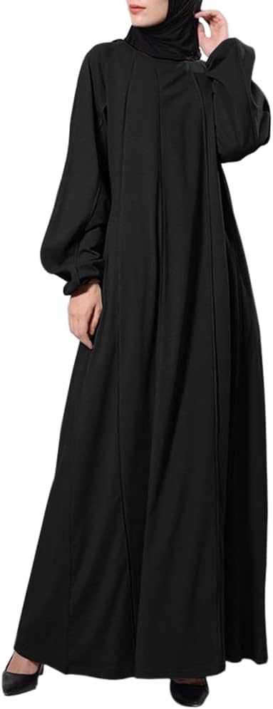 Rummyluckjp Women Muslim Robe Malaysia Ethnic Clothes Arab Islamic Church Prayer Full Length Kaftan Dress