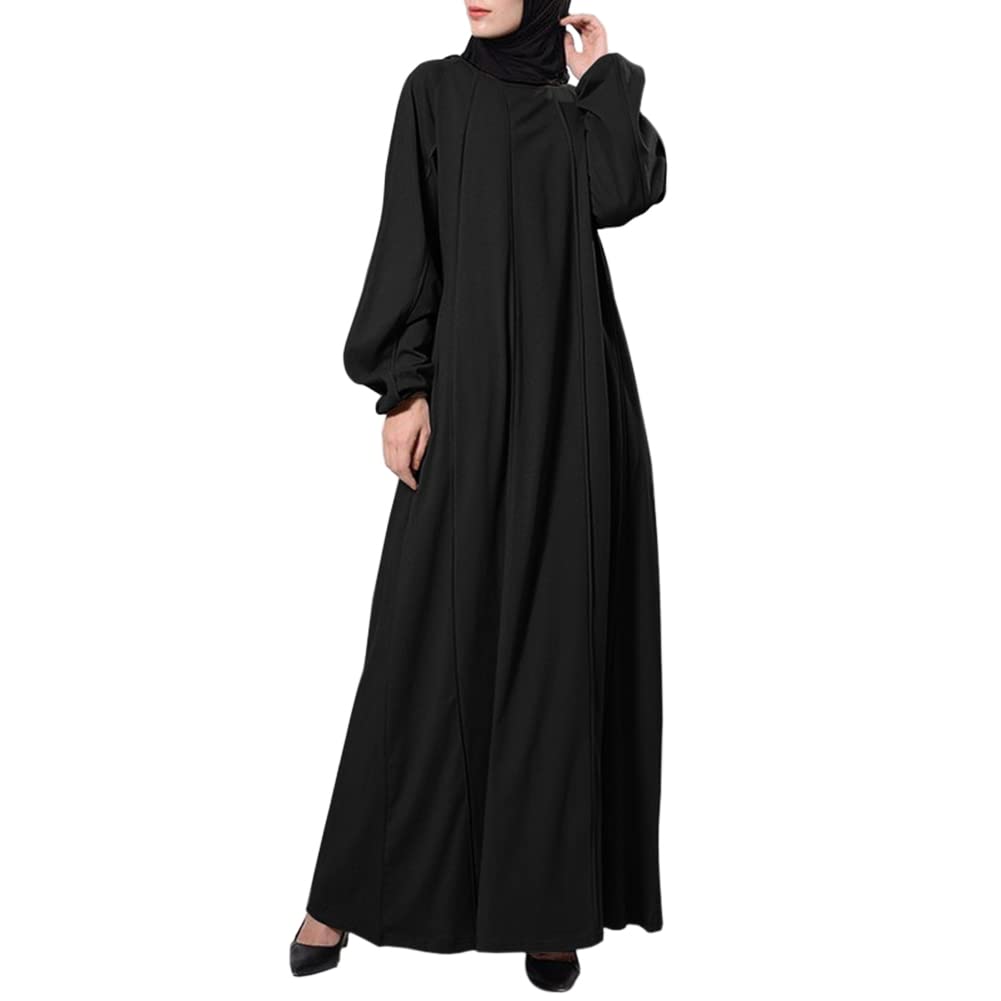 Rummyluckjp Women Muslim Robe Malaysia Ethnic Clothes Arab Islamic Church Prayer Full Length Kaftan Dress