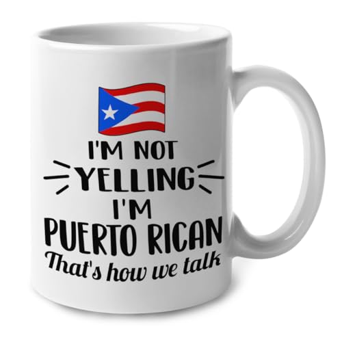 Lotacy I'M Not Yelling I Am Puerto Rican Puerto Rico Ceramic Coffee Tea Mug Cup, Puerto Rican Souvenir and Gifts