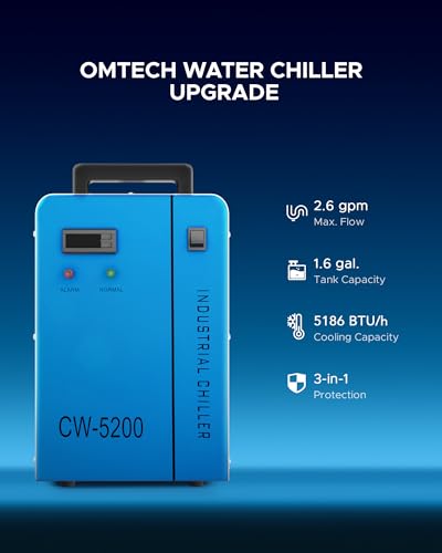 OMTech 6L Industrial Water Chiller Side View