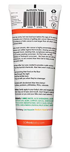 Think Thinkbaby Aloe Vera After Sun Relief Gel - Ewg Verified Natural After Sun Skincare For Face & Body - Hydrating, Soothing, Moisturizing Sunburn Solution For Babies & Toddlers, 8Oz #TOP2