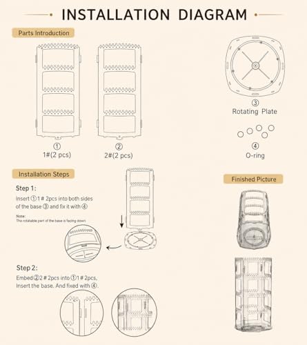 Image of DecoLogy 360 Rotating Transparent Acrylic Jewelry Organizer Tower | Earring Holder Stand with Necklace, Ring & Bracelet Storage | Dust-Free Jewelry Display Organizer for Women | 1 Piece