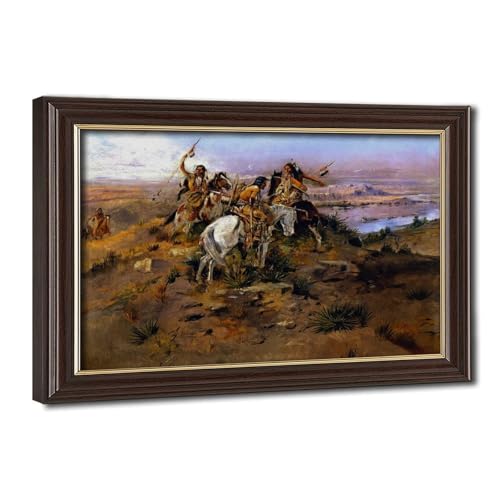 Affiche indiens découvrant Lewis et Clark Charles M. Russell sur toile pour décoration murale