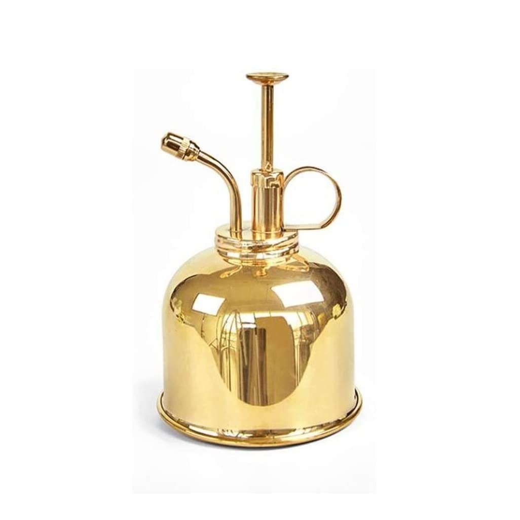 DANNMPX Watering Can Sprinkling Can 300ml Watering Retro Copper Plant Flower Pot Spray Bottle Garden Mister Sprayer Garden Tool(Gold)