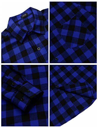 Coofandy Mens Lightweight Flannel Shirt Plaid Dress Shirts Long Sleeve Casual Checkered Shirt #TOP4