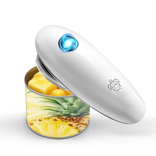 CHELONIAN Electric Can Opener,Automatic One-Touch Operation,Hands-Free Can Opener with Smooth Edge Cutting,Battery Operated Kitchen Gadget