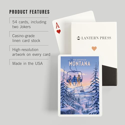 Baraja de 52 cartas tamaño póker Big Mountain Montana miniatura 3
