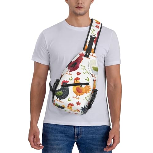 Morrales de bandolera para hombres y mujeres con diseño Chicken Rooster miniatura 7