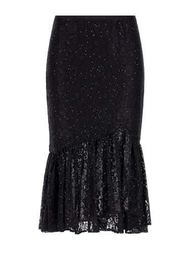 GUESS Womens Dominique Lace Skirt, Jet Black, Extra Large