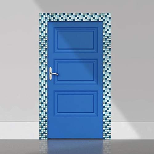 Prosperveil 20PCS Mosaic Wall Tile Transfers Stickers Self Adhesive Waterproof Kitchen Bathroom Tile Wall Sticker Vinyl Art Decals Home Decoration 10 x 10 cm (Blue)