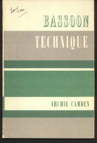 Bassoon Technique 0193186063 Book Cover
