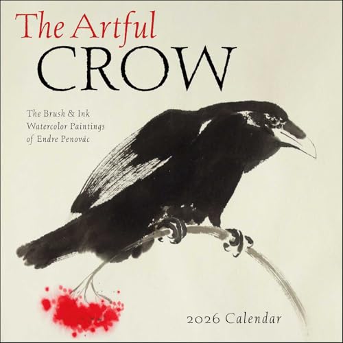 The Artful Crow 2026 Wall Calendar: Brush & Ink Watercolor Paintings