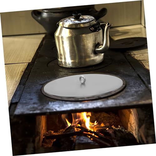 RUNROTOO Universaldeckel für Herd kaminofen zubehör kaminzubehör Nur Ersatztopfdeckel Ofendeckel Herddeckel Ofenabdeckung Herd über Jahrgang Brandschutz Multi- Topf- Deckel Eisenofen Gasherde-4