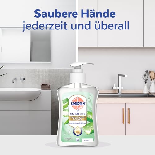 Sagrotan Handseife Aloe Vera – Feuchtigkeitsspendend und stark gegen Bakterien – 1 x 250 ml Handseife