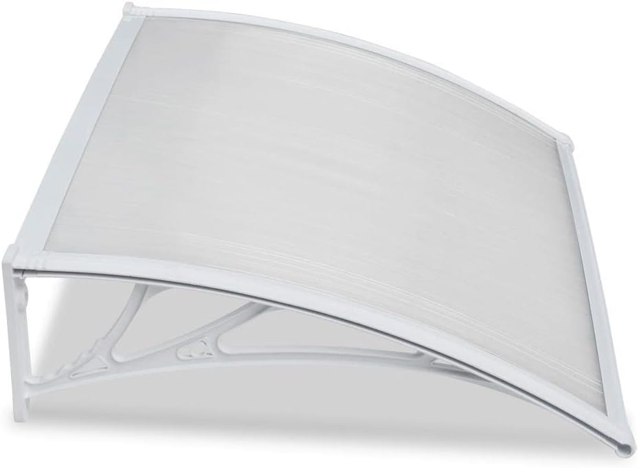 Yaheetech Door Canopy Outdoor, Rain Awning, Window Garden Canopy, Patio Porch Shelter, Front/Back Door Cover, 120X80X23cm, White