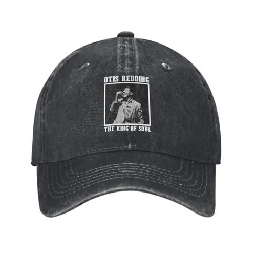 Photo de Pur Coton Chaud, Otis Redding The King of Soul Knit Texture Demin Trucker Hat Durable pour Toutes Les Saisons Casquette pour Hommes Casquette de Baseball pour Hommes