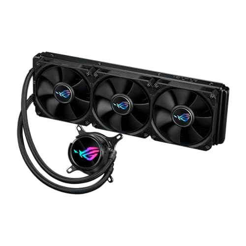 ASUS ROG Strix LC III 360, dissipatore di liquidi per CPU all-in-one con blocco dell'acqua ruotabile a 360°, pompa Asetek V2 di 7a generazione, ventole ROG Premium, Aura Sync, Nero
