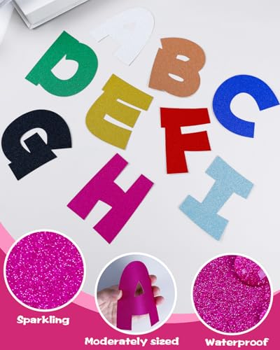 Image of 243 Pcs Glitter Bulletin Board Letters, Numbers and Punctuation 4 Inch