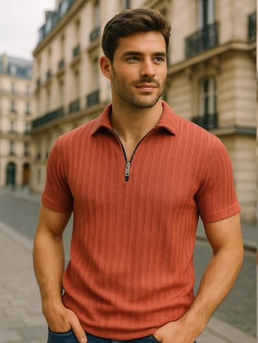 Image of Preneum Men's Polo T‑Shirt | Comfortable Rich Polycotton, Band Collar, Regular Fit | Stylish & Premium All Day Wear (Available in Plus Sizes)
