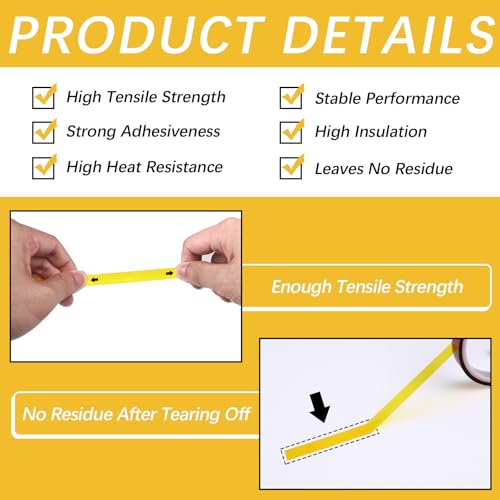 Image of 2 Rolls 10mm x 33m 108FT Up to 250℃(480℉) High Temperature Heat Resistant Tape, Adhesive Heat Tape for Sublimation,Electronics,Soldering,Circuit Board,Heat Press(Brown)