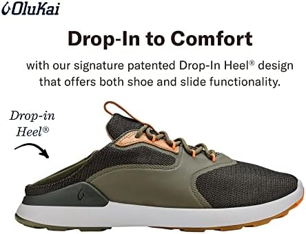 OLUKAI Nihoa Lī Men's Sneaker, Breathable Mesh & Lightweight, Removable & Washable Footbed & Ultra-Soft Comfort Fit, Nori/Dusty Olive, 13 | Image 3