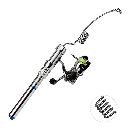 Kit canne à pêche portable télescopique avec moulinet spinning wheel en inox