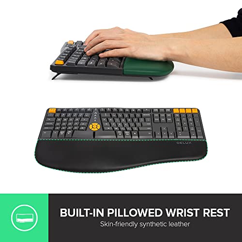 Delux Wireless Ergonomic Keyboard - Ergo Split Keyboard With Palm Rest For Natural Typing, 2.4G And Bluetooth, Full-Size, Us Layout - Compatible With Windows And Mac Os (Gm905, Graphite) #TOP3