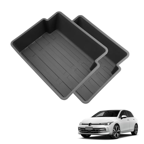 Coleya Coffre de rangement pour sous le siège avant Compatible avec VW Golf 7 7.5 2013-2019, tiroir plateau, boîte de rangement, conteneur organisateur (2...