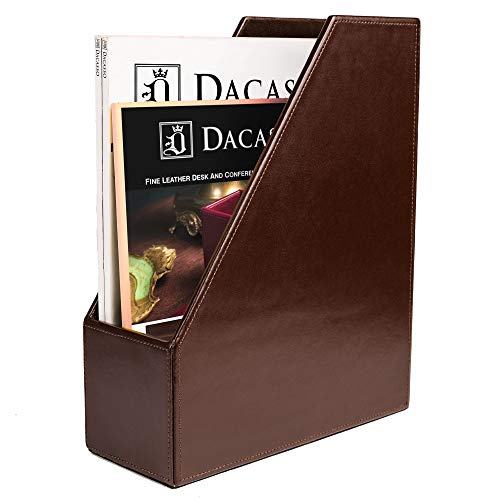 Dacasso A3682 Dark Brown Bonded Leather Magazine Rack thumb #3
