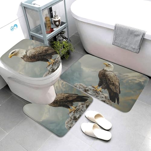 Funda para asiento de inodoro y alfombras de microfibra Alpine Eagle 4