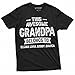 This Grandpa Belongs to Grandkids Custom Name Personalized T-Shirt Grandfather Gift Tee (Large Military Green)