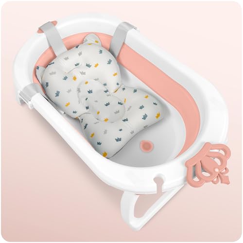Baignoire bébé pliable stable évite les glissades avec son coussin de bain - 6