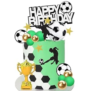 36 PCS Soccer Cake Toppers Football Cake Decorations for Soccer Theme Party Football Theme Party Sport Party Supplies