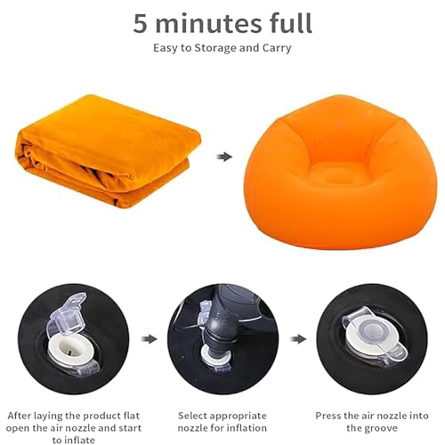 Sofá plegable inflable para aliviar la espalda en el salón o descansando en camping 6